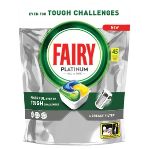 Automatinių indaplovių kapsulės FAIRY Platinum Lemon, 45vnt