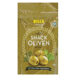 Žaliosios alyvuogės be kauliukų BILLA, 100 g