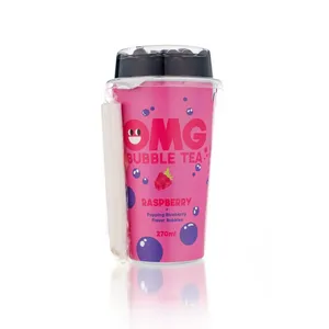 Arbatos gėrimas OMG, aviečių skonio su mėlynių burbuliukais, 270 ml