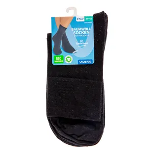 VIVESS vyr. medvilninės kojinės, juodos, dydis 39-42, 2 poros