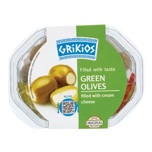 Žalios alyvuogės su kreminiu sūriu GRIKIOS