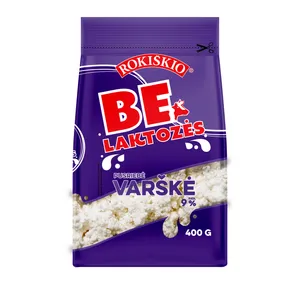 Varškė ROKIŠKIO BE LAKTOZĖS, 9% rieb., 400 g
