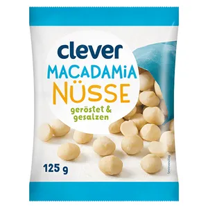Skrudinti ir sūdyti makadamijų riešutai CLEVER, 125 g