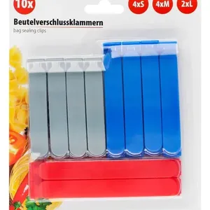 Maišelių spaustukų rinkinys, 10 vnt