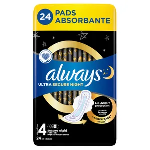 Higieniniai paketai ALWAYS Ultra Secure Night, S4, 24 vnt.