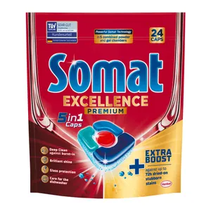 Indaplovių tabletės SOMAT Excellence Premium 5in1 24vnt