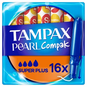Tamponai TAMPAX Compak Pearl, Super Plus, 16 vnt.