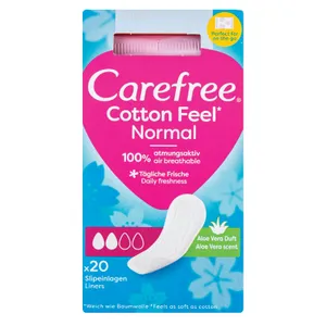 Indelyje supakuoti įklotai CAREFREE ALOE, 20 vnt.