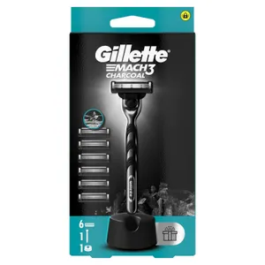 Skustuvas Gillette Mach3 Charcoal + 6 galvutės
