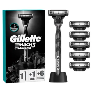 Skustuvas Gillette Mach3 Charcoal + 6 galvutės