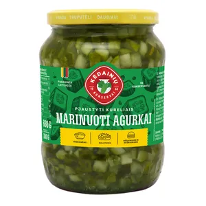 Marinuoti agurkai pjaustyti kubeliais KĖDAINIŲ, 680 ml/380 g