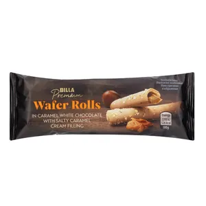 Vaflinės lazdėlės su sūdyta karamele BILLA Premium, 35 g
