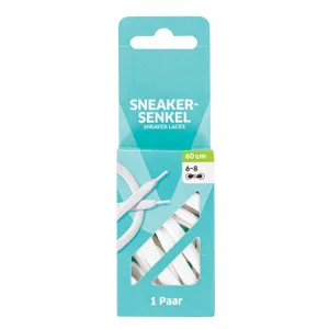 Sportbačių batraiščiai 60 cm, balti VIVESS