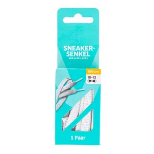 Sportbačių batraiščiai 100 cm, sidabriniai balti VIVESS