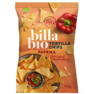 Kukurūzų traškučiai su paprika, BILLA BIO, 125 g