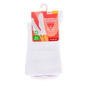 VIVESS medvilninės moteriškos kojinės/baltos 35-38 dydis, 2 poros