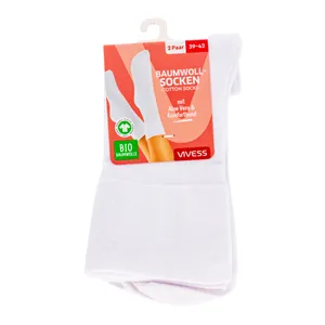 VIVESS medvilninės moteriškos kojinės/baltos 39-42 dydis, 2 poros