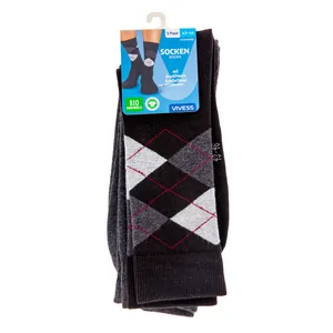 VIVESS vyr. languotos kojinės, juoda/balta, dydis 43-46, 2 poros