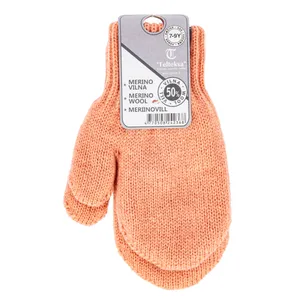 Dvigubos vaikiškos kumštinės pirštinės, 50 % merino vilna