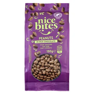 NICE BITES žemės riešutai pieniniame šokolade, 130 g