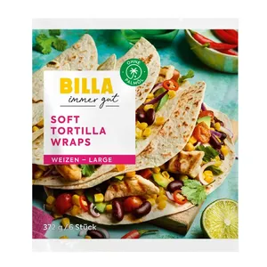 Kvietinės tortilijos, BILLA IMMER GUT, 372 g