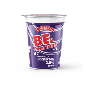 Natūralus jogurtas be laktozės ROKIŠKIO, 2,5% rieb., 360 g