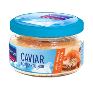 Atlanto žuvų ikrų užtepėlė baltajame padaže su rūkyta lašiša NORVEN, 160 g