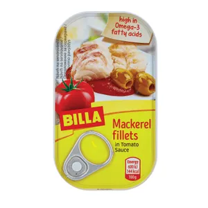 Skumbrės file pomidorų padaže BILLA, 125 g