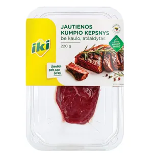 Vakuume brandintas jautienos kumpis be kaulo, IKI, 220 g