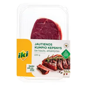 Vakuume brandintas jautienos kumpis be kaulo, IKI, 220 g