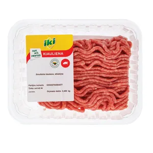 Smulkinta kiauliena riebumas ne did./kaip 20% dujose, IKI, 400g