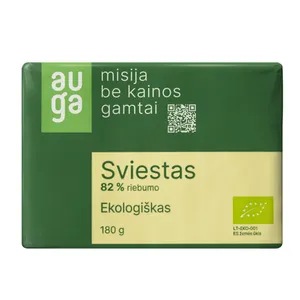 AUGA ekologiškas sviestas 82% rieb., 180g