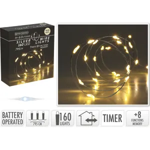 Šviečianti girlianda 160 Led, geltona