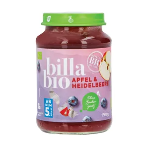 Tyrelė su obuoliais ir mėlynėmis BILLA BIO, 190 g