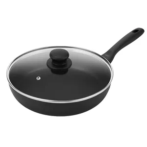 Aliuminio keptuvė su stikliniu dangčiu 28 cm