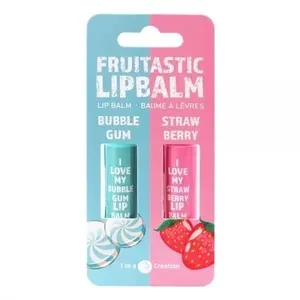 Lūpų balzamas FRUITASTIC BUBBLE GUM & STRAWBERRY, 2x4,2 g