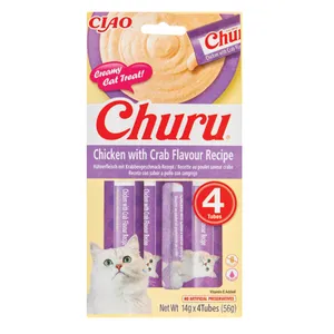 Skanėstai katėms su vištiena ir krabais CHURU, 56 g