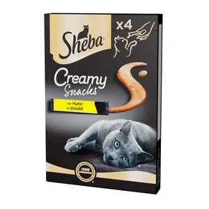 Kreminiai skanėstai su vištiena, SHEBA CREAMY, 4 X 12 g