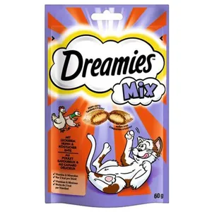 Kačių skanėstai su vištiena ir antiena DREAMIES MIX, 60 g
