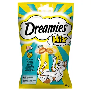 Kačių skanėstai su lašiša ir sūriu DREAMIES MIX, 60 g