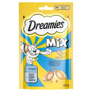 Kačių skanėstai su lašiša ir sūriu DREAMIES MIX, 60 g