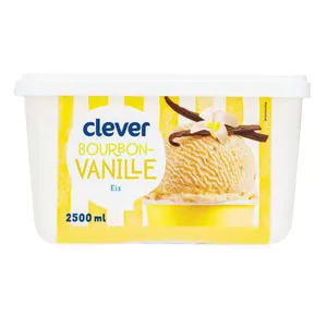 Burbono skonio vaniliniai ledai CLEVER, 2500 ml