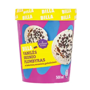 Plombyras su šokolado įdaru ir sausainių gabaliukais BILLA, 500 ml