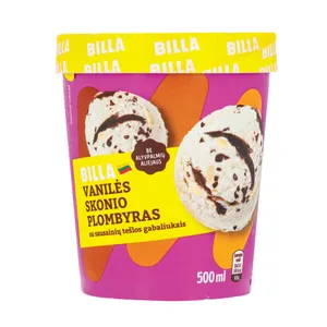 Plombyras su tešlos gabaliukais ir šokolado įdaru BILLA, 500 ml