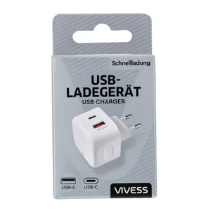 USB įkroviklis USB-A ir USB-C VIVESS