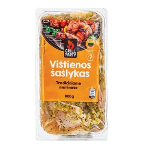 Marinuotas vištienos šašlykas GRILL PART tradiciniame marinate, 800 g