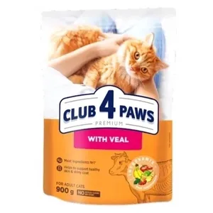 Sausas maistas katėms su veršiena CLUB 4 PAWS