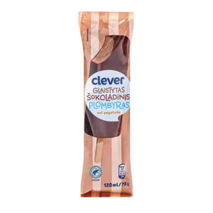 Glaistytas šokoladinis skonio plombyras ant pagaliuko CLEVER, 120 ml