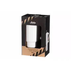 Termo puodelis su šiaudeliu MAKU DEAL 900 ml, baltas
