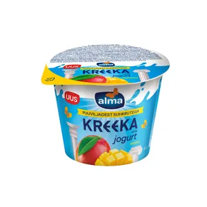 ALMA graikiško stiliaus jogurtas su mangais, 3,4% rieb. su vaisių cukrumi, 180 g